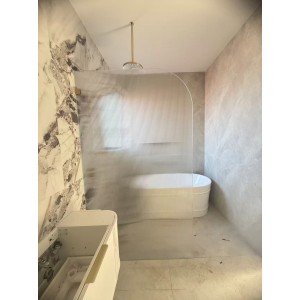 Spla Fluted Glass Curve Corner Frameless Single Panel-1000 * 2100H